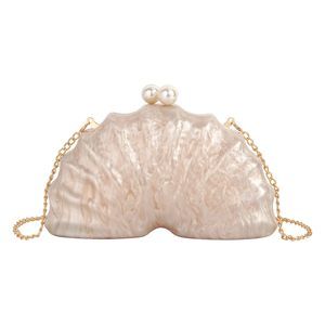 Acrylic Seashell Evening Clutch Purse Mini Chain Crossbody Bag Mermaid Shell :o
